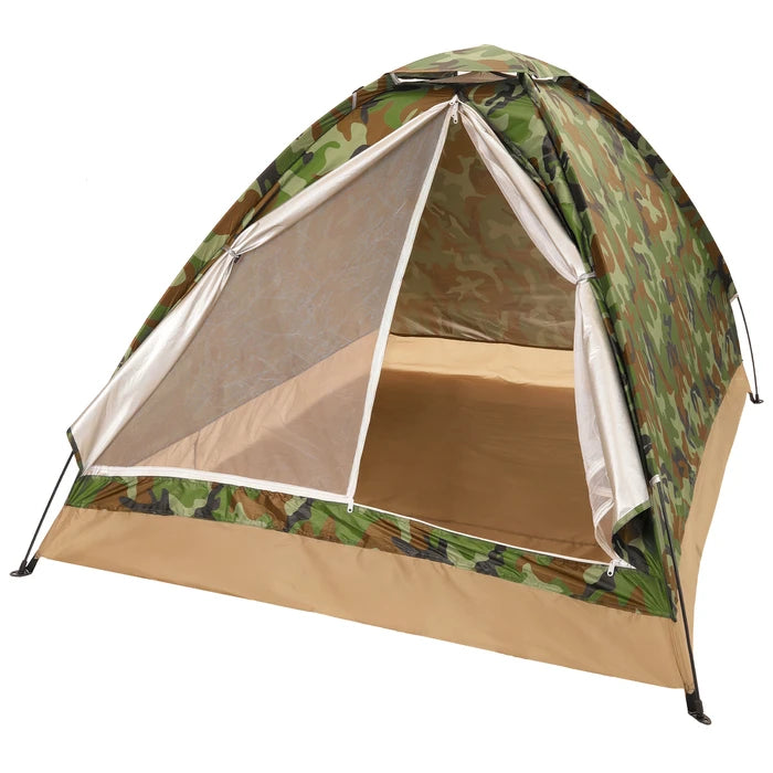 Carpa Iglú de Camping para 2 Personas, de Poliéster Impermeable y Puerta con Mosquitero, 200x150x110cm
