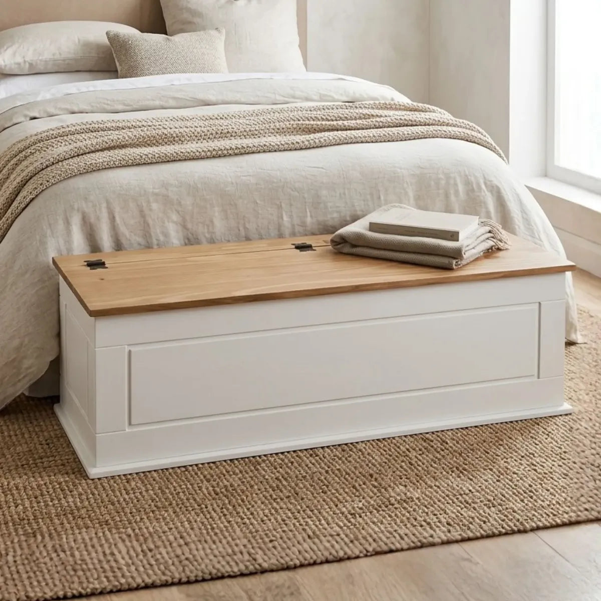 Baul Madera Pie De Cama Zapatero Living Dormitorio