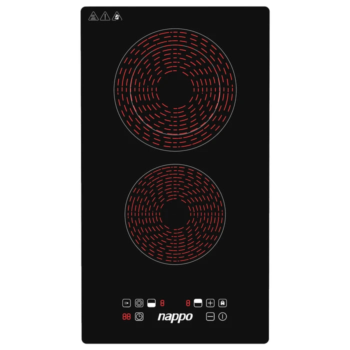 Anafe Vitrocerámico NAPPO de Empotrar 2 Hornallas 9 Niveles de Potencia 3400W Control Táctil