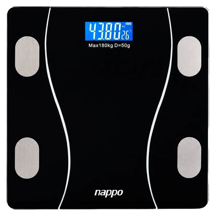 Balanza Corporal NAPPO Inteligente con Bluetooth, Display LCD y App Celular, Soporta hasta 180kg