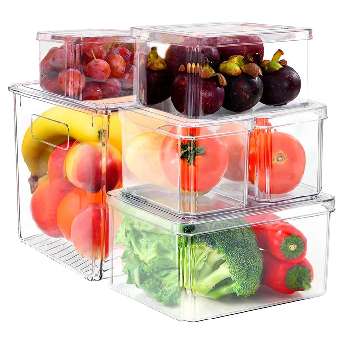 Set de 6 Cajas Organizadoras Transparentes con Tapa, Multiuso y Libre de BPA