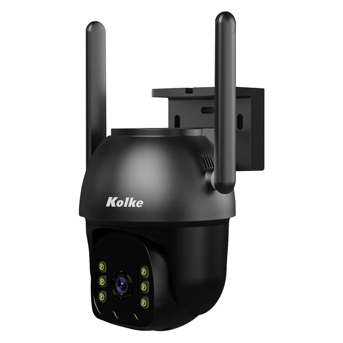 Cámara de Seguridad KOLKE Motorizada PTZ 3.0MP Inalámbrica WIFI Dual Band 2.4GH/5G Apta para Interior y Exterior Visión Nocturna Inteligente Detección de Movimiento Audio Bidireccional App Celular