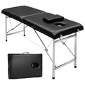 Camilla para Masajes Profesional, Plegable con Estructura de Aluminio y Almohada Incluida - Negro