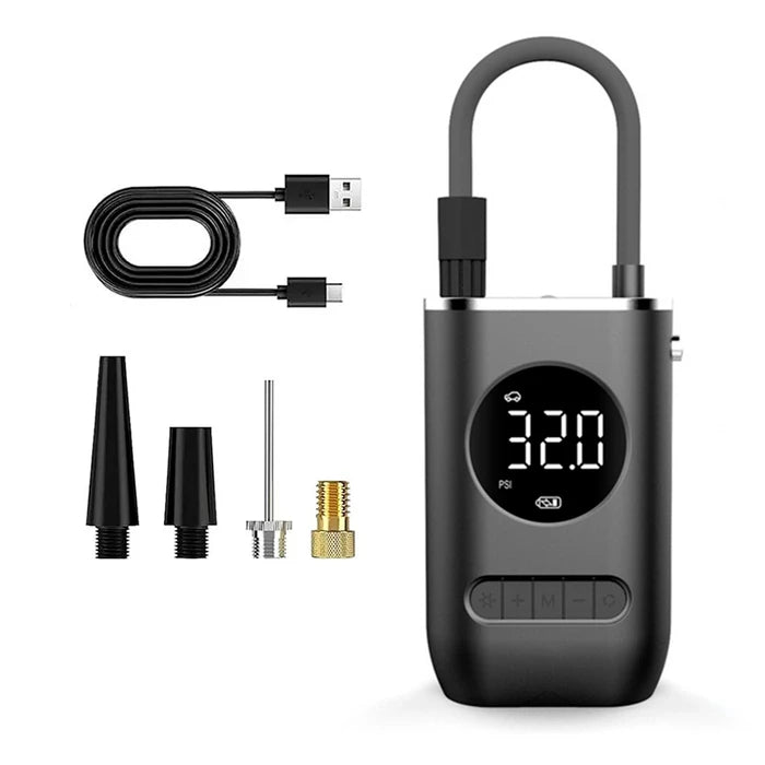 Compresor de Aire Portátil Inalámbrico con Batería Recargable, 150psi 50W Display LED + Accesorios