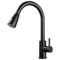 Canilla Monocomando Extensible para Cocina con Selector de Flujo de Agua y Rotación 360° Acero Inoxidable - Negro Mate