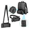 Mochila Multifuncional Desmontable, con 60L de Capacidad y Múltiples Bolsillos - Negro