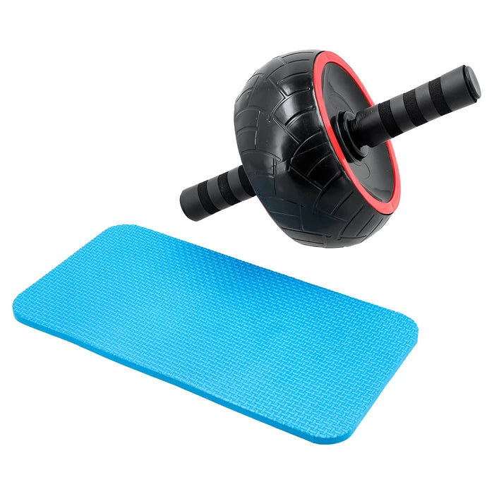 Rueda para Abdominales con Alfombra de Alta Densidad para Rodillas Antideslizante