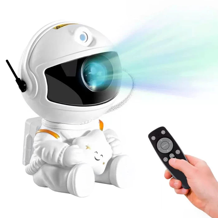Proyector de Estrellas Astronauta Sentado, con Control Remoto, Proyecciones Espaciales Configurables y Cabeza Móvil- Blanco