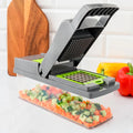 Cortador Rallador Rebanador Multifuncional de 16 Piezas ABS y Acero Inoxidable para Vegetales, Verduras, Frutas, Quesos