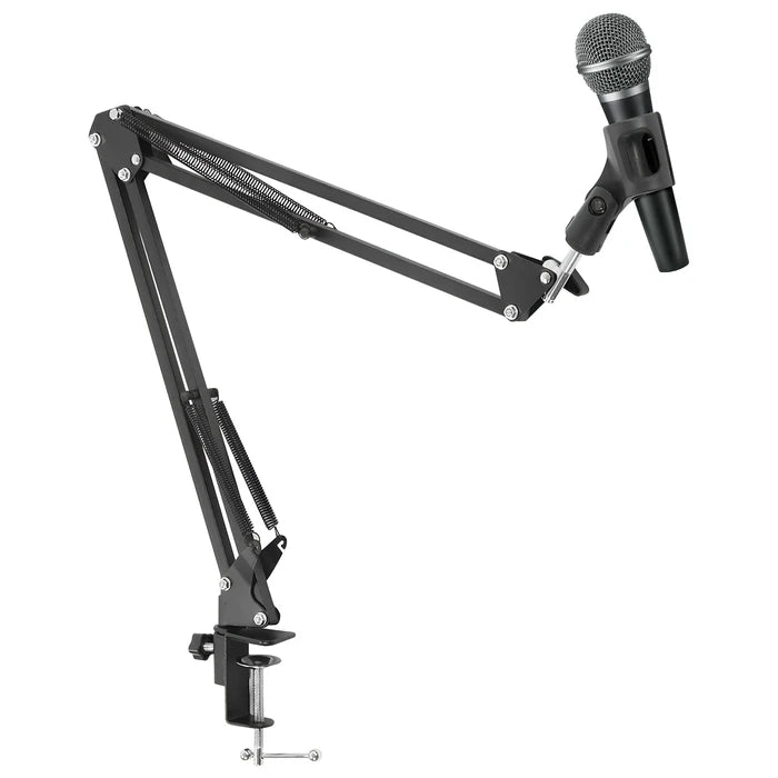Soporte para Micrófono con Brazo Articulado, Rotación 360º y Prensa